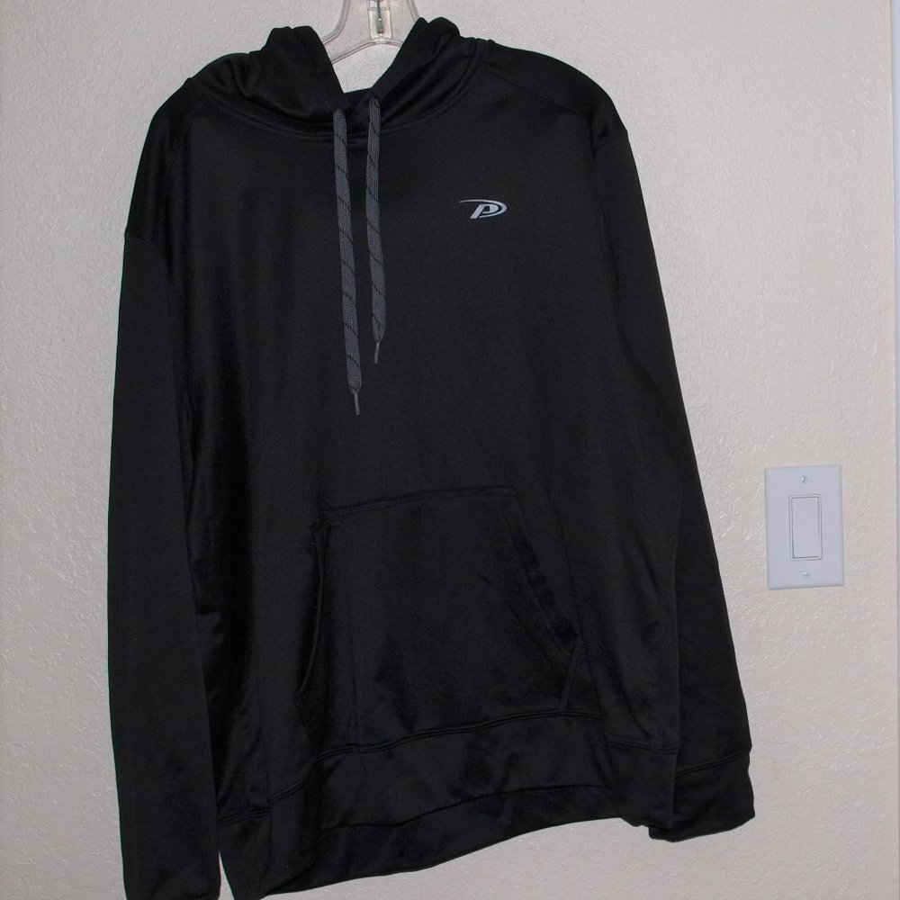 Pro Player Black, Hooded, Thick, Lined, Activewear, Pullover Top Men's XL